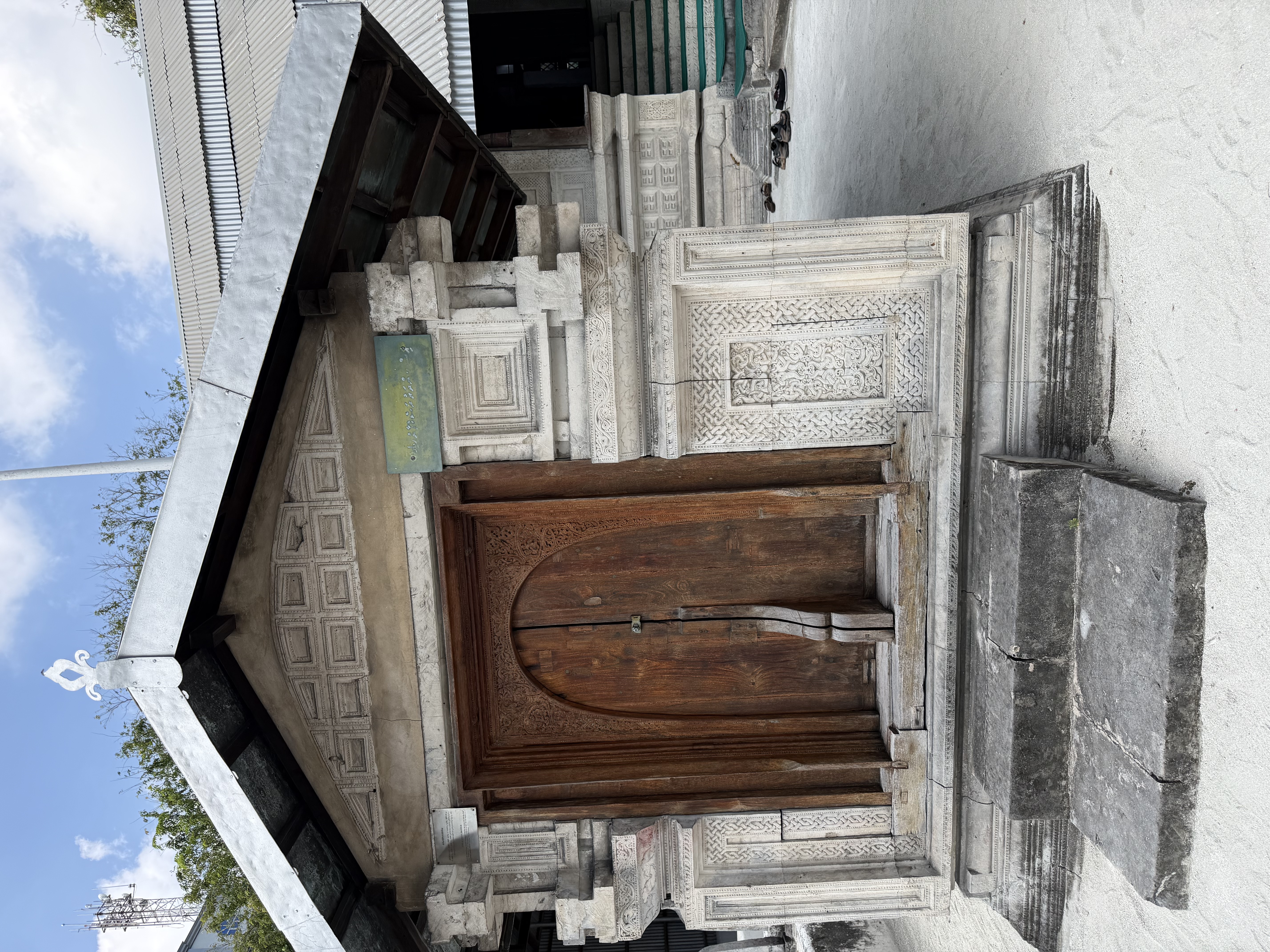 Coral stone mosque entrance